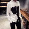 Wholesale- New Fashion 3D Print Animal Shirts Men Black/White Digital Print Cat Shirts Long Sleeve Slim Fit Men's Casual Shirts 5XL