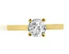 1 00 CT Ronde Cut D Si1 Simulatie Diamant Solitaire verlovingsring 14K Geel goud Nieuw317B