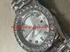 Luxury Watches Stainless Steel Men's 36mm 18K White Bigger Diamond Dial & Bezel Quickset 2YR Automatic Mens Watch Wristwatch