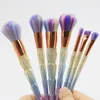 Vander Pro 7 stks / set Gradiënt Rainbow Makeup Borstels Paars Concealer Foundation Powder Cosmetic Kits Puff Kabuki Blusher Maquiagem