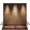 Indoor Brick Wall Photography Backdrop with Light Brown Wooden Floor Vintage Wedding Background Photo Studio Booth Prop