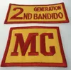 Conjunto de 10 peças BANDIDOS TEXAS MC Patch bordado a ferro nas costas tamanho completo Jaqueta Colete Motociclista Patch 1% Shi222m