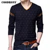 x201711 COODRONY Herren Pullover Wolle Pullover Männer Marke Kleidung Casual V-ausschnitt Pullover Männer Dot Muster Langarm Baumwolle Hemd Männlich 7131