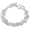 Hermoso diseño 925 plata esterlina seis líneas collar de cuentas de luz pulsera pendientes conjunto de joyería de moda regalo de boda envío gratis