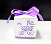 Romantique Laser Cut Baby Carriage Poussette Faveur De Mariage Bonbons Wrap Boîtes Empreintes Baby Shower Party Cadeau Sac Emballage ruban Corde