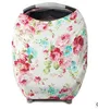 Pielęgniarstwo Buggy Cover Print Stripe Scarf Wózek Pram Car Seat Cover 4 w 1 Baby Bawełna Koszulka Koszta Koszta Koc Koszulka Koszyk Koszyk Okładki J412