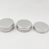 Gratis frakt 15ml Aluminium Balm Tins Pot Jar 15G Comestic Containers med skruvgänga Lip Balm Gloss Candle Packaging 500pcs