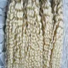 #613 Bleach Blonde keratin hair extension u tip 200s curly keratin bond hair extensions 200g curly fusion hair extensions