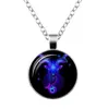 Bra A ++ Explosiv Ny Twelve Zodiac Time Gem Glass Hänge Halsband WFN359 (med kedja) Blanda Beställ 20 stycken Mycket