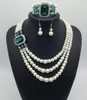 Collier de perles romantiques plaqué platine, strass transparents, bijoux tendance, collier multicouche pour femmes, cadeau de fête