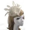 2017 nya rosa bröllopshattar fjäder brudhuvud tillbehör svart huvudstycke sombrero boda chenlvxie cheveux