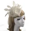 2017 Nova Rosa Chapéus De Casamento Acessórios De Noiva Cabeça de Penas Preto Headpiece sombrero boda chenlvxie cheveux