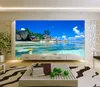 Anpassad 3D väggmålning tapet nonwoven sovrum livig rum tv -soffa bakgrund vägg papper hav strand 3d po tapet hem dekor2901247505