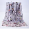 Fashion Branch Flower And Print Animal Scarf Women Tree Bird Shawl Wrap Animal Pattern Hijab Soft Lightweight Hijab 7 Color, Free Shipping