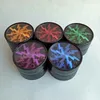 Smerigliatrice per erba in metallo per tabacco da fumo 63mm in lega di alluminio con smerigliatrice Abrader per frantoio trasparente per illuminazione superiore 5 colori