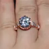 Luxury 100% silod 925 Silver&rose gold ring Jewelry Flower Crown Design Diamond Level Gemstone Ring Engagement Wedding Rings for women gift