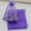 Mic 100pcs Light Purple com sacos de presente de cordas de cordão 7x9cm 9x11cm 10x15cm etc. Festa de casamento de Natal Sacos de Presente