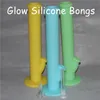 IN STOCK bong in silicone che si illuminano al buio con downstem in vetro e braciere dab rig in silicone per pipa ad acqua con giunzione da 14 mm