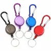 Mini Badge Spridare Carabiner Recoil Retractable Reel Rem Belt Nyckelringar Praktisk Multicolor Clip Key Rings Card Key Holder Gratis frakt