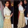 Vestidos de noite de 2018 vestidos de noite de mangas compridas caftan de pescoço alto com calças botões de ouro apliques malaika arora khan árabe kaften8132105