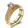 Victoria Wieck choucong Gioielli di moda taglio rotondo argento sterling 925 zaffiro bianco diamante CZ donne popolari anello da sposa da sposa set SZ5-10