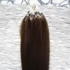 Brasilianska Virgin Hair Micro Loop Human Hair Extensions 100g # 6 Medium Brown 100g / pc