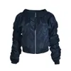 Giacche da donna All'ingrosso da donna - Donna Basic Verde Blu navy Cappotti neri Maniche lunghe Autunno Inverno Spalle scoperte Bomber Biker Ladies