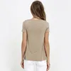 T-shirt incrociate a maniche corte all'ingrosso-casual T-shirt sexy con scollo a V profondo scava fuori T-shirt da donna Estate Autunno Nuove camisetas femminili Taglie forti