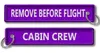 Supprimer avant les étiquettes en tissu de l'équipage de cabine de vol