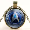 Wholesale Glass Dome Cabochon 25mm Star Trek Necklace Glass Cabochon Dome Pendant Retro necklace jewelry free shipping