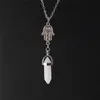 Creato Hamsa Symbol Hand Opal Pendant Buona Fortuna Protezione Fatima collana a mano donne girocollo collana gioielli gioielli collier femme choker bijoux