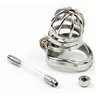 New design 45mm cage length Stainless Steel Super Small Male Chastity Devices with Catheter Short Cock Cage For BDSM