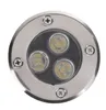 Commercio all'ingrosso 3x3W LED lampada da terra sotterranea lampada da terra da incasso sepolta per esterni Impermeabile IP68 Illuminazione scale paesaggistiche AC85-265V / DC12V