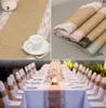 20st 30cm * 275cm Vintage Burlap Lace Hessian Table Runner Natural Jute Country Wedding Bankett Party Home Decoration