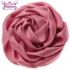 Nisheine 3 "Flatback Soft Satin Rolled Rose Flower Fabric Rosette DIY Baby Headband Hair Tillbehör