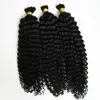 اللون الطبيعي المنغولي الأفرو غريبة الشعر البشري 300G تجويف الشعر البشري لا اللحمة 3pcs human hair braiding curly9515250