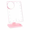 DROP 선적 LED 화장품 거울, 큰 테이블 20 LEDs 램프 3 개의 색깔을 가진 빛나는 정사각형 메이크업 LED 거울 검정 백색 분홍색