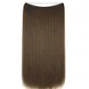 Miracle Osynlig Wire Flip In Hair Extensions 120g 14 '' - 26'Remy Premium Grade Human Hair Chestnut Brown # 6 Jet Black # 1