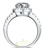 El nuevo estilo caliente de la venta de oro chapado 2 Karat 8mm SONA diamante simulado anillos de compromiso del anillo para las mujeres libera el envío