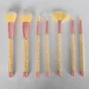 7st Crystal Diamond Makeup Brushes Set Glitter Handtag Makeup Brush Kit med Bag Cosmetics Borstes Powder Eyeshadow Foundation Make Up Brush