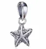 925 Sterling Silver Pendant Charm Tropical Starfish Clear Cz Floating Charms Fits European Style Jewelry Necklace Bracelet Only Pendant