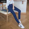 Wholesale- Basic 5-Pockets Mid Waist Skinny Jeans For Women 2016 Femme EASY TO WEAR Slim Fit Stretch Denim Pants Woman Black Gray Blue