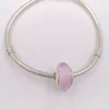 Andy Jewel 925 Sterling Silver Beads glass Pink Shimmer Murano Charm Fits European Pandora Style Jewelry Bracelets & Necklace 791650