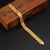 Eternal classics Wide ID Bracelet 14k Real Solid Yellow Gold Dubai Bangle Women Men's Trendy Hand Watchband Chain Jewelry188d