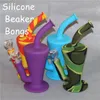 Bongs de vidro bong 10 4 tubos de água de silicone tubulações de água plataforma de petróleo bongos de silicone tubo de vidro para fumar