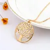 Beste Gift Ronde Gaten Wishing Tree Hanger Life Tree Necklace WFN441 (met ketting) Mix Order 20 stuks veel