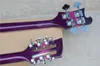 Rare Purple Double Neck Guitar 4003 4 Stings Basse électrique 360 12 cordes Guitare électrique Top vente Triangle MOP Touche I1023948