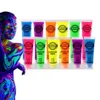 Pintura de rosto de corpo colorido neon uv brilhante 19g eco amigável garrafa macia tubs rave festival pintando presentes de maquiagem de halloween ooa30523217070