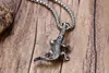 Män cykel halsband rostfritt stål krokodil charm alligator hängande halsband för män mode djur smycken silver pn-710