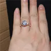Luxury 100% silod 925 Silver&rose gold ring Jewelry Flower Crown Design Diamond Level Gemstone Ring Engagement Wedding Rings for women gift